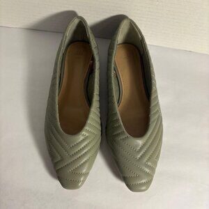 H&M Sage Green Quilted Ballet Flats